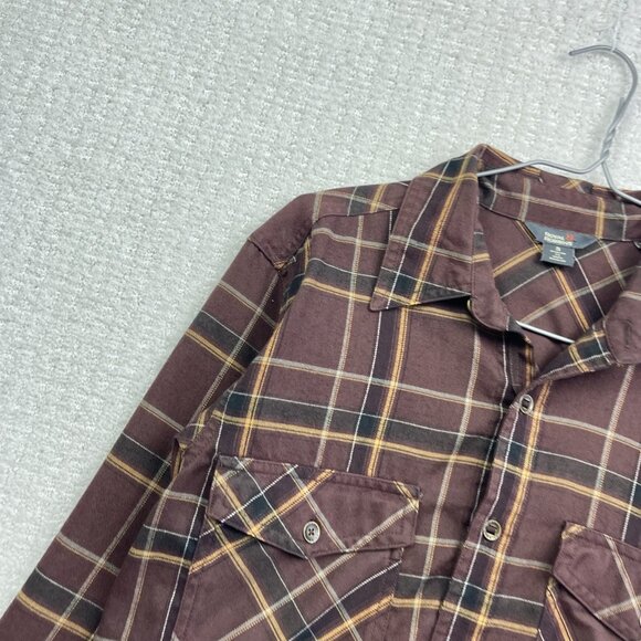 Royal Robbins Shirt Mens S Plaid Long Sleeve Dark Red / Brown Outdoor Western - Picture 4 of 14